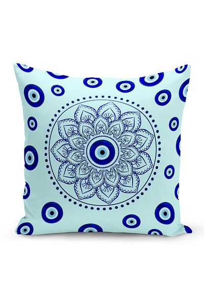 Bertille Home Husă de pernă Seria Evil Eye imprimată digital pe două fețe (Husă de pernă pentru ochi Evil)