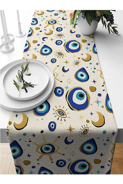 Bertille Home Σειρά Evil Eye 140x40 cm Digital Printed Runner (Evil Eye)
