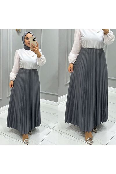 BYCOOLEST BUTİK Fusta plisată cu aspect piele