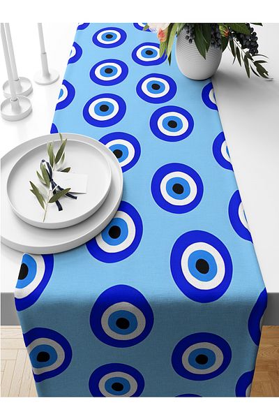 Bertille Home Seria Evil Eye 140x40 cm Runner imprimat digital (Evil Eye)