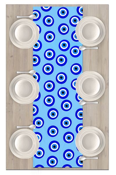 Bertille Home Seria Evil Eye 140x40 cm Runner imprimat digital (Evil Eye)