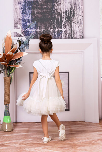 SÜSLÜ PİNK KİDS KIZ ÇOCUK TÜLLÜ ELBİSE