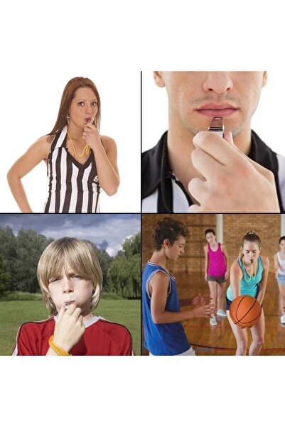 Bakio Fluier de cutremur din metal inoxidabil de calitate 2 buc, arbitru, fluier de salvare