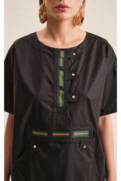 VERDA Cotton Plus Size Dress with Snap and Pocket Detail