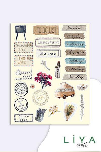 LiyaCraft To do list Sticker Planner Ajanda Bullet Journal Için Uygun Set