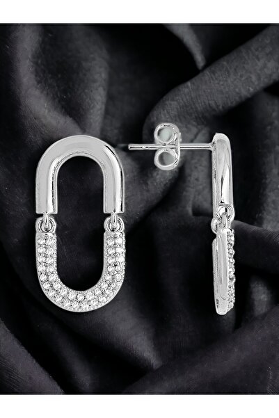 MUTENA Steel Earrings - Zircon Stone and Dangle Detail