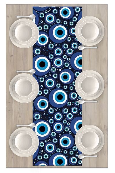 Bertille Home Seria Evil Eye 140x40 cm Runner imprimat digital (Evil Eye)