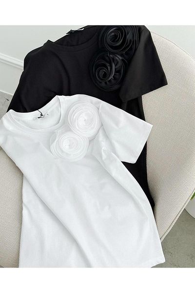 Pulli Collection Rose Brooched New Season T-Shirt Double