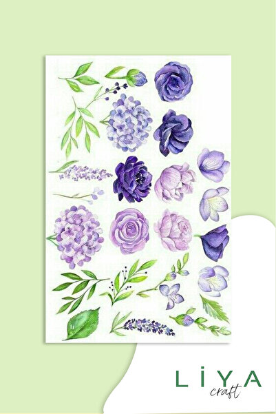 LiyaCraft Flower Sticker Planner Ajanda Bullet Journal Için Uygun Set