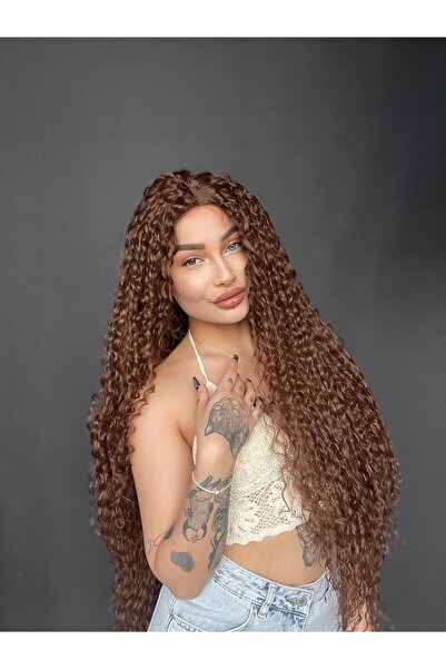 Suzan Peruk Afro Dalga görünümlü Tül peruk ekstra uzun