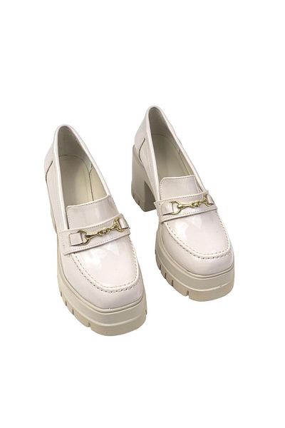 bescobel Woman Ponsa Beige Patent Leather High Heeled Leofer Shoe 10Cm 604