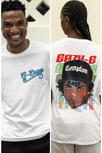 Fuddy Moda Tricou unisex oversize cu imprimeu Eazy-E pe spate