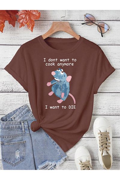 PENTHİLUS Big Size Chef Mouse Printed T-Shirt