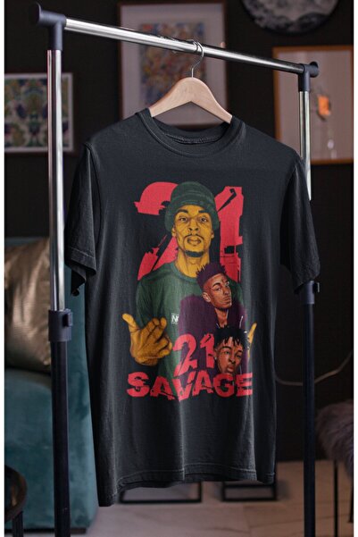Fuddy Moda Tricou supradimensionat cu imprimeu Savage Twenty One unisex - Seria 21Savage Rapper