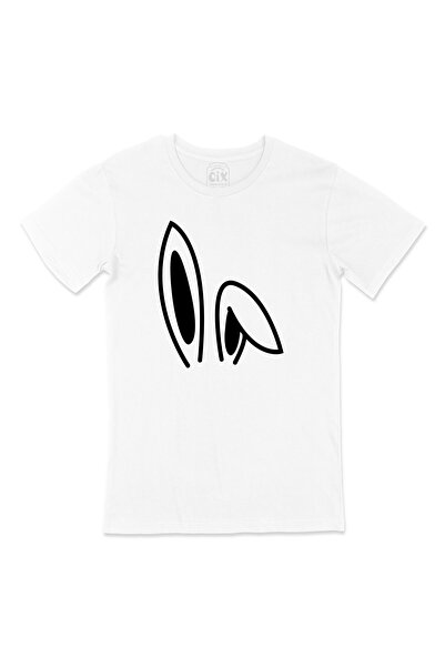 Cix Tricou alb cu logo-ul de buzunar cu urechi de iepure