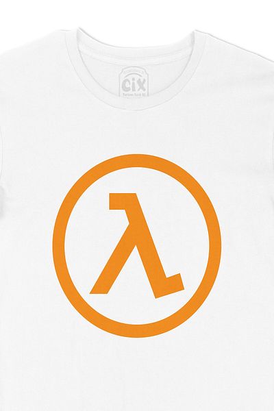 Cix Tricou alb cu logo Half Life Pocket Logo Design