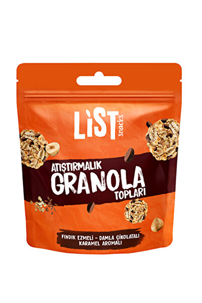 List Snacks Fındık Ezmeli Karamel Aromalı Granola Topları 30 g