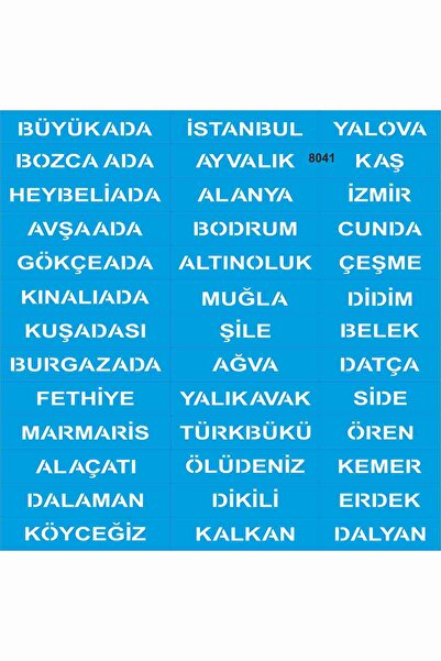 StencilSepeti Our Coastal Cities - Stencil Painting Template 50X50Cm