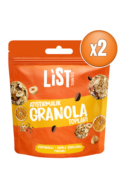 List Snacks Portakallı Damla Çıkolatalı Granola Topları 2 x 30 g