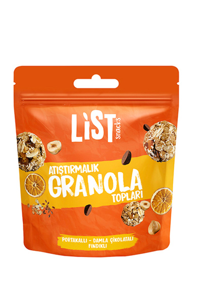 List Nuts List Snacks Portakallı Damla Çıkolatalı Granola Topları 30 g