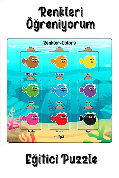 kutuTR Notpa I'm Learning Colors for Children Educational Puzzle