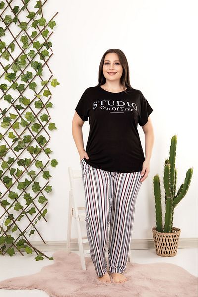 Yenimodam Short Sleeve Women's Pajama Set - Large Size 10951