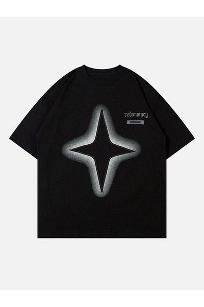 Gofeel Reba Mancy Star - Unisex Oversize Μαύρο T-shirt