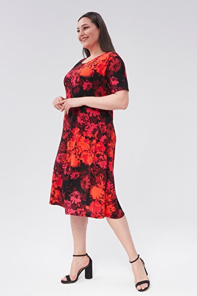 Alesia Floral Patterned Viscose Short Sleeve Dress