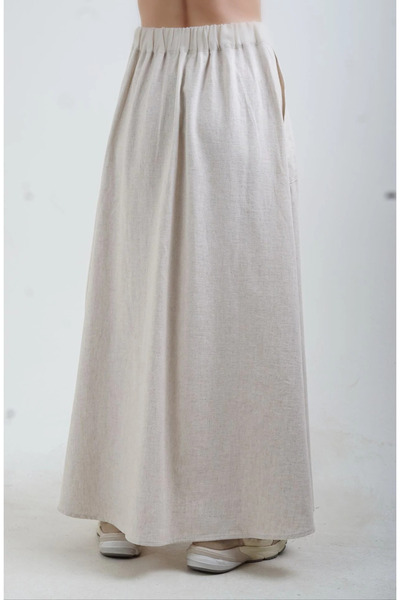 My Blog Λινή φούστα με σχισμή