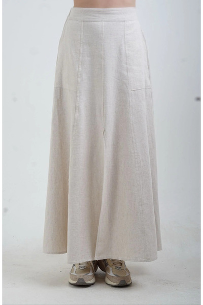 My Blog Λινή φούστα με σχισμή