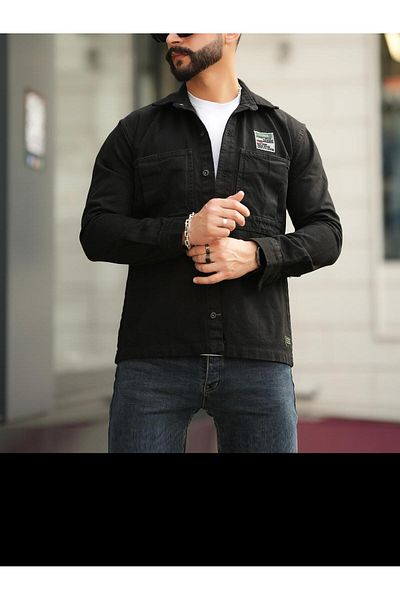 PASSWORD Men's Oversize Denim Jacket - With Pockets