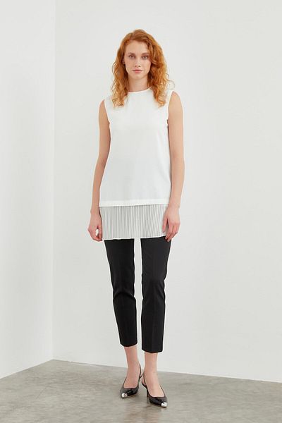 Zühre Bicycle Collar Sleeveless Pleated Underwear