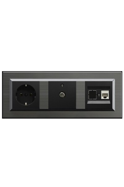 OVİVO Ovivo Quantum Set of 3 - Gray Magnetic Grounded Socket, F Connector and...