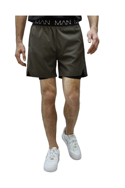 Man Of Man Spor ve Fitness Astarlı Taytlı Gizli Cep Detaylı Şort