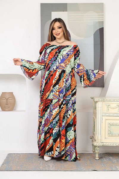 ViolettaXL Φόρεμα βισκόζης με γιακά Madonna Plus Size