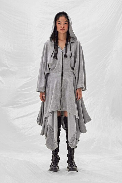 VDR Gri Melanj Elbise 14274