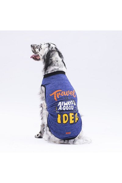 Pawstar Navy Blue Travel - Large Breed T-Shirt