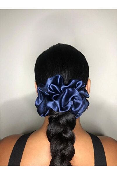 Atılgan Grp Lüx İpek Saten Kumaş XXL Scrunchie Toka, En  Büyük Boy Simit Toka...
