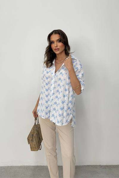 RB CLUB Λουλούδι Με κέντημα Γυναικείο πουκάμισο Με σχέδιο