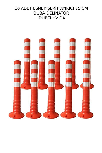 Karaköy Tedarik TEMİN ESNEK PLASTİK DUBA YOL ŞERİT AYIRICI DELİNATÖR 75 CM ( ...