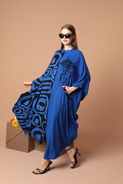 lovebox Γυναικείο φόρεμα New Season από ύφασμα βισκόζης με κεντημένο γιακά