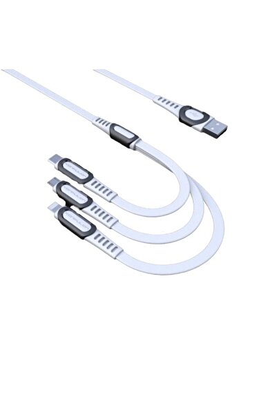 Konfulon DC19 3in1 Esnek USB Çoklu Şarj Kablosu 1.3M 3A