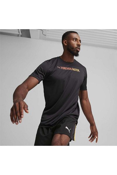 Puma ΜΠΛΟΥΖΑ RUN FAVORITE SS ΜΕ ΓΡΑΦΙΚΑ