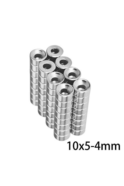Motorobit 10X5-4mm Havşa Delikli Neodyum Güçlü Mıknatıs - Neodim Magnet