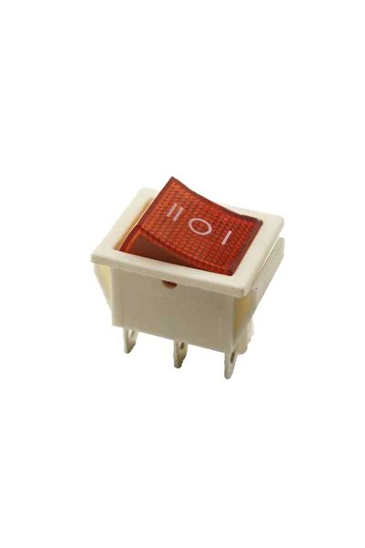 Motorobit KCD4 ON-OFF-ON Üç Konumlu Işıklı Anahtar 6 Pin - Beyaz