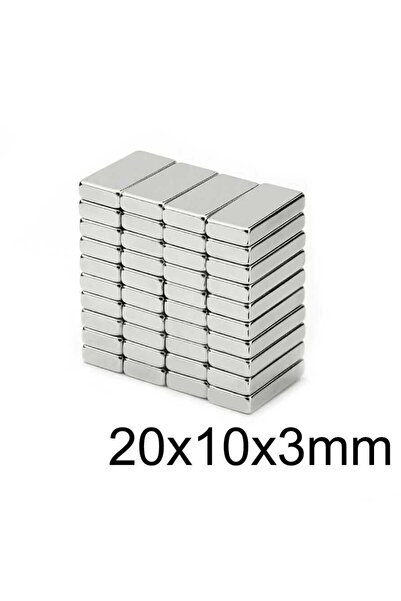 Motorobit 20X10x3mm Neodyum Güçlü Mıknatıs - Neodim Magnet