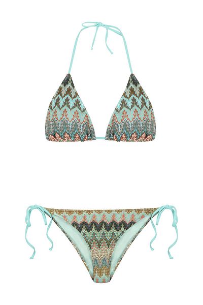 AQUELLA Knitwear Colorful Triangle Bikini Set