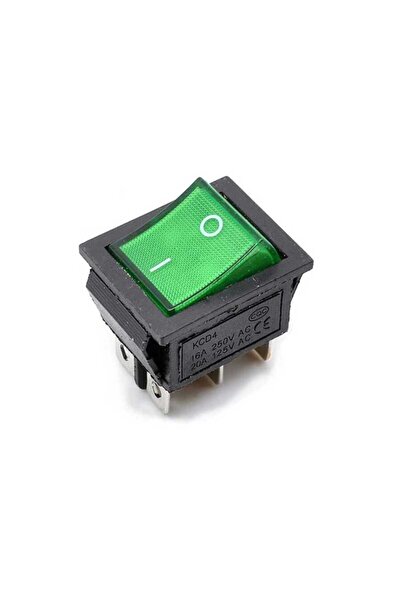 Motorobit KCD4 Yeşil Işıklı OnOff Anahtar 4 Pin