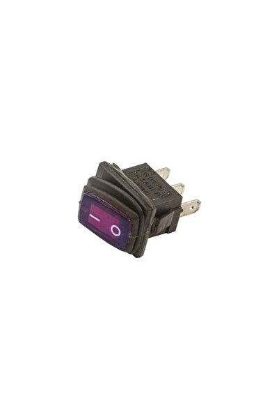 Motorobit KCD1 Su Geçirmez Mor Işıklı ON-OFF Anahtar 3 Pin