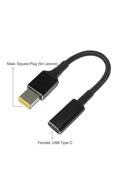 Motorobit Dişi Type C - Erkek Square Plug Dönüştürücü Kablo Lenovo Uyumlu